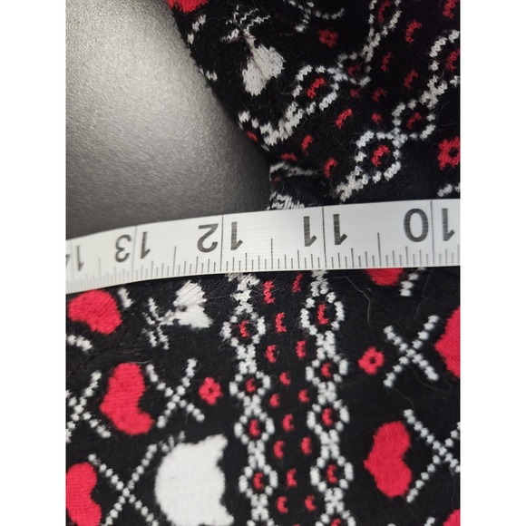 Torrid Fair Isle Heart Print Knit‎ Leggings Black Red White Size 1 - Picture 6 of 8